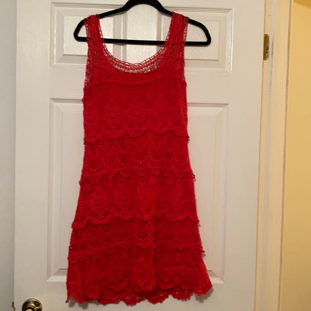 Beautiful crochet dress with stretch lining